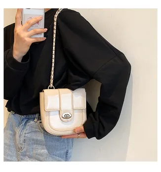 2023 Новая женская сумка для отдыха, модная цепочка, сумка из натуральной кожи, косая сумка через одно плечо, седельная сумка