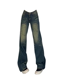 2023 Новые джинсовые Широкие брюки, Весенняя мода с высокой талией, джинсы полной длины, Приподнимающие бедра, демонстрирующие Тонкие повседневные брюки, Корейский ретро-тренд