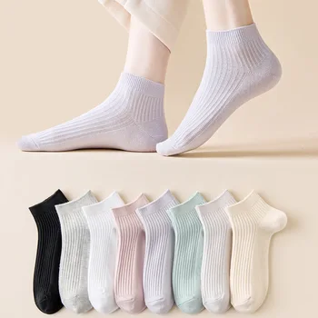 5 пар носков 2023, женские летние тонкие хлопчатобумажные женские носки, летние хлопчатобумажные носки, невидимые носки, носки-лодочки, летние женские носки