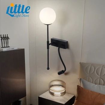 AC110-240V Прикроватная лампа для чтения в спальне, регулируемое направление внутреннего освещения, современные светодиодные настенные светильники с ручным переключателем