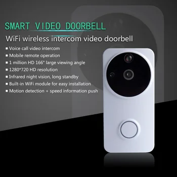 Cdycam Wi-Fi Дверной звонок, водонепроницаемый IP-видеодомофон 720P, PIR-сигнализация, инфракрасная беспроводная камера безопасности с батарейками и приемником