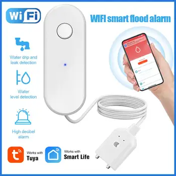 Tuya WiFi Датчик уровня воды, Сигнализация утечки, Детектор утечки, приложение для дистанционного управления, обнаружение охранной сигнализации в умном доме.