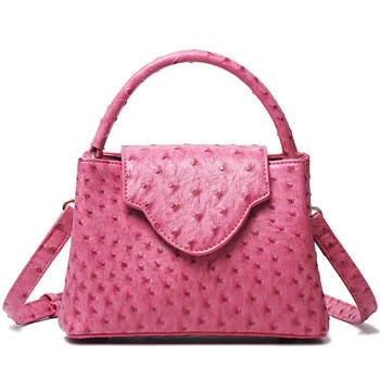 Женская сумка Классическая универсальная сумка через плечо Роскошная модная сумка-тоут из натуральной кожи со страусиным узором, сумка через плечо, кошелек