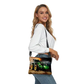 Женская сумка с рисунком трактора, простые модные сумки на молнии, водонепроницаемые сумки через плечо, женские брендовые сумки через плечо