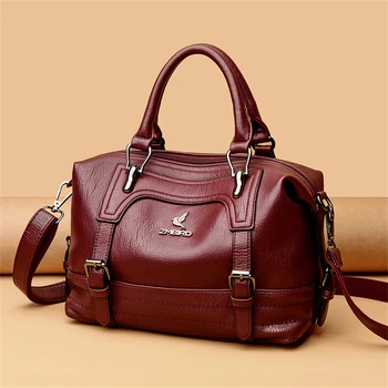 Кожаные сумки через плечо большой емкости для женщин 2023, простая женская сумка для покупок, дизайнерские сумки, женская сумка-мессенджер