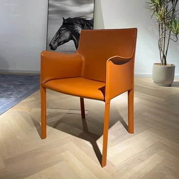 Кресло для приема гостей отеля Nordic Light, Роскошные Обеденные стулья, Простой обеденный стул со спинкой для отдыха, Дизайнерское Односпальное кресло, Мебель для дома