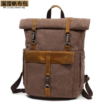 Модные холщовые кожаные рюкзаки, рюкзак для ноутбука на 16 персон для путешествий, рюкзак для подростков, студенческие компьютерные рюкзаки