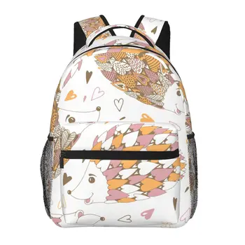 Мужской Женский рюкзак с милым ежиком, школьный рюкзак для женщин, мужская модная сумка 2023, студенческий рюкзак для книг