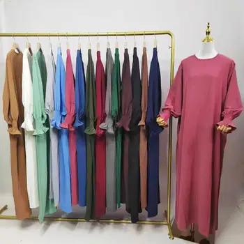 Мусульманское Простое Длинное Платье Рамадан Ид для Женщин Скромный Исламский Халат Арабский Кафтан Femme Турция Африканская Абая Дубай Джилбаб