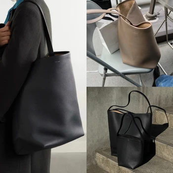 Наплечная сумка из воловьей кожи с наплечным ремнем для женщин, осенне-зимняя сумка-тоут большой вместимости, повседневная сумка для поездок на работу
