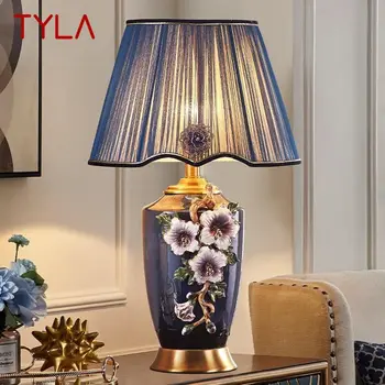 Настольная лампа TYLA Modern Ceramics LED Vintage Creative Роскошная Латунная Настольная Лампа для дома, Гостиной, кабинета, Прикроватной Тумбочки в Спальне