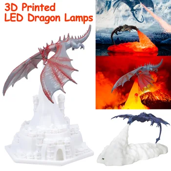 Новейшие светодиодные лампы Dragon с 3D-принтом в качестве ночника для дома, лучшая распродажа, чем Ночная лампа Moon Lamp, Лучшие подарки для детей USB