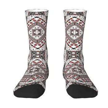 Носки с керамикой Kabyle и берберскими мотивами для мужчин и женщин, теплые, Забавные, Новинка, носки для экипажа с геометрическим рисунком Amazigh.