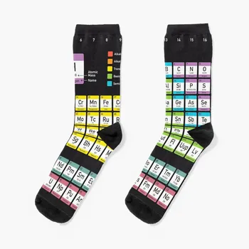 Периодическая таблица Менделеева с цветовым кодом на черном фоне Высокое качество HD Интернет магазин носков Носки для гольфа мужские подарки зимние носки