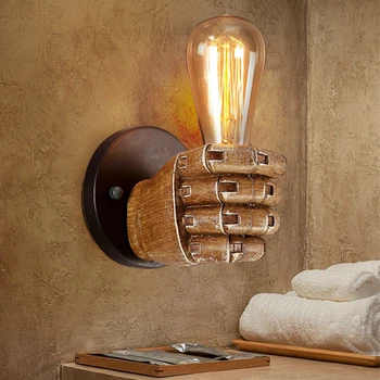 Промышленный деревянный настенный светильник, винтажное украшение для дома в стиле Лофт, настенный светильник, бра для прикроватного освещения в гостиной