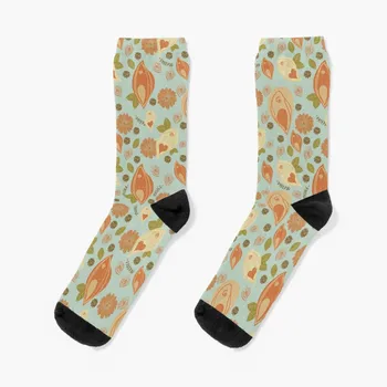 ретро носки с цветами вульвы, Спортивные носки, Чулки