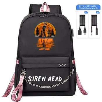 Рюкзак с принтом головы сирены, школьный ранец для учащихся начальной школы, детский школьный рюкзак, школьная сумка для ноутбука для мальчиков и девочек, подростков
