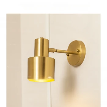 Скандинавское латунное зеркало передняя лампа ванная комната прихожая прикроватная тумбочка для спальни настенный светильник