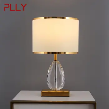 Современная Хрустальная настольная лампа PLLY с винтажным светодиодным креативным Затемнением, Роскошные Настольные лампы для домашнего декора гостиной спальни