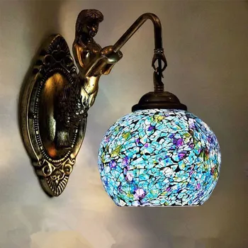 Современный настенный светильник в виде русалки OUFULA, персонализированный и креативный светильник для украшения гостиной, спальни, прихожей, бара