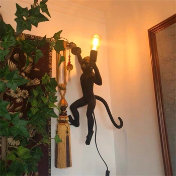 Современный светодиодный настенный светильник Art Monkey в скандинавском стиле из смолы для гостиной, кабинета, коридора, потолочных светильников, домашнего декора интерьера