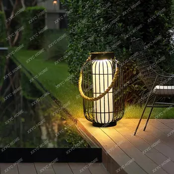 Солнечная лампа для газона, уличная водонепроницаемая садовая лампа, садовый торшер, ретро потолочный светильник