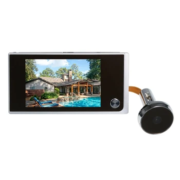 Цифровая дверная камера 3,5-дюймовый цветной ЖК-экран 120-градусный глазок для просмотра дверей (батарейки в комплект не входят)